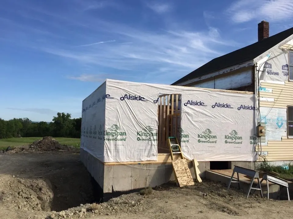 Residential building extension in progress