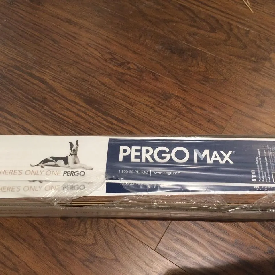 Pergo Max laminate flooring packaging